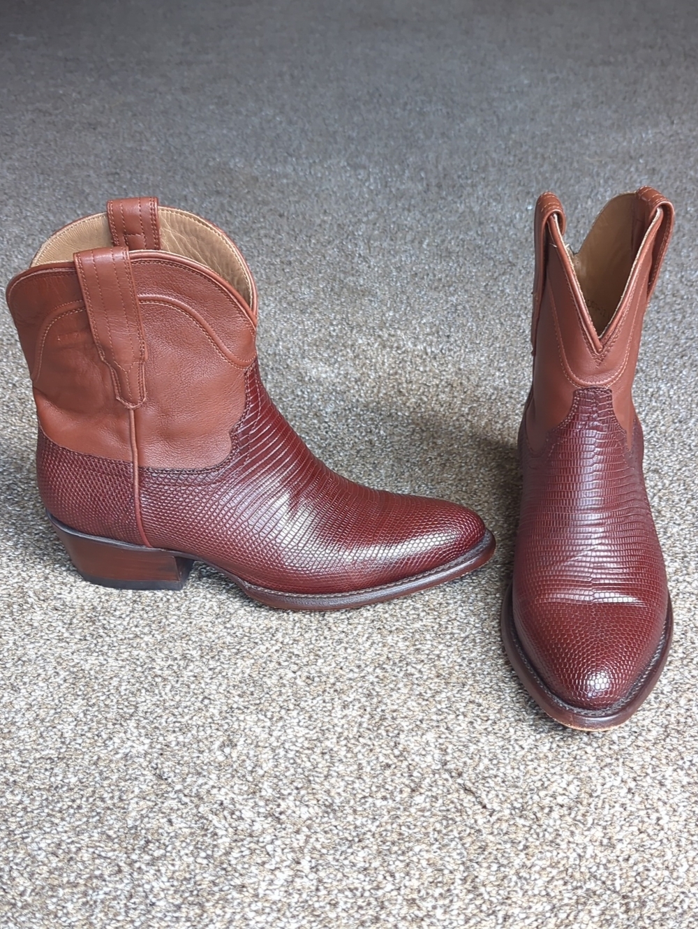 Tecovas The Casey Bourbon Cowboy Ankle Boots